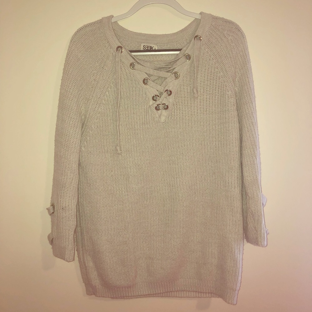 Off-white LF Seek sweater with lace-up front